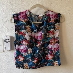 Sandro Paris Silk Floral Sleeveless Top Size FR2 (S/M)